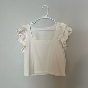 White puffed sleeve blouse